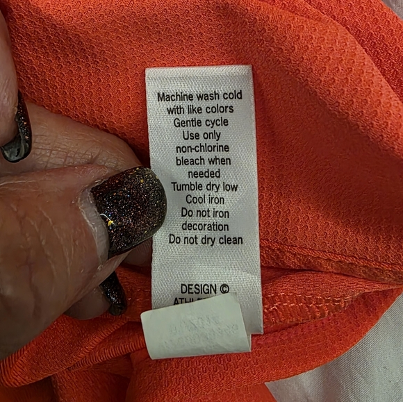 Athleta Chi Hoodie Tunic | Size Medium | Bright Coral Red LIKE NEW - Picture 6 of 9